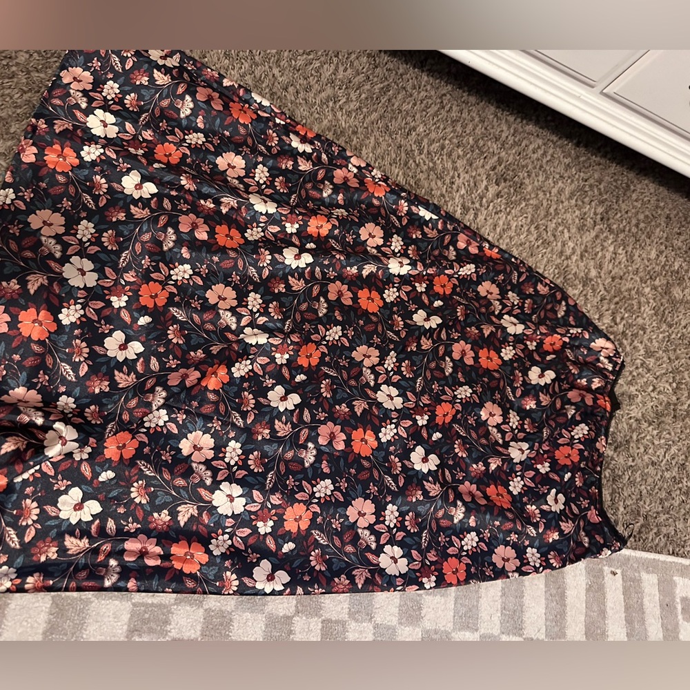 NWT nasty gal silk midi skirt with floral print